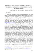 Đề tài Biến động một số tính chất đất trồng lúa vùng đồng bằng sông hồng và đồng bằng sông Cửu Long