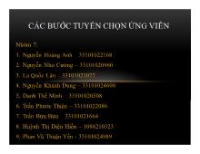 Đề tài Các bước tuyển chọn ứng viên