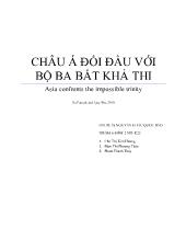 Đề tài Châu Á đối đầu với bộ ba bất khả thi