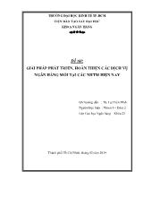 Đề tài Giải pháp phát triển, hoàn thiện các dịch vụ ngân hàng mới tại các ngân hàng thương mại hiện nay