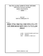 Đề tài Hiệu ứng trung chuyển của tỷ giá hối đoái đến giá cả và lạm phát