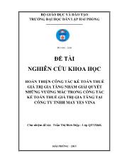 Đề tài Hoàn thiện công tác kế toán thuế giá trị gia tăng nhằm giải quyết những vƣớng mắc trong công tác kế toán thuế giá trị gia tăng tại công ty TNHH may yes vina
