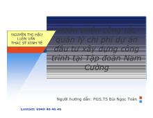 Đề tài Hoàn thiện công tác quản lý chi phí dự án đầu tư xây dựng công trình tại tập đoàn Nam Cường