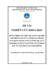 Đề tài Hoàn thiện tổ chức kế toán tập hợp chi phí sản xuất và tính giá thành sản phẩm nhằm tăng cƣờng quản lý chi phí sản xuất tại công ty cổ phần đầu tƣ xây dựng số 5 Hải Phòng