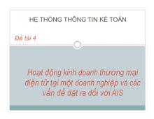 Đề tài Hoạt động kinh doanh thương mại điện tử tại một doanh nghiệp và các vấn đề đặt ra đối với AIS