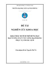 Đề tài Khai thác di tích thờ hưng đạo đại vương ở lưu vực sông bạch đằng phục vụ cho du lịch