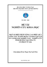 Đề tài Một số biện pháp nâng cao hiệu quả công tác tuyển dụng và đào tạo lái xe tại doanh nghiệp taxi – nghiên cứu tình huống tại công ty cổ phần Vũ Gia