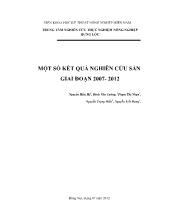 Đề tài Một số kết quả nghiên cứu sắn giai đoạn 2007- 2012