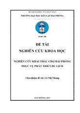 Đề tài Nghiên cứu khai thác chợ hải phòng phục vụ phát triển du lịch