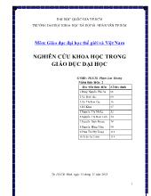 Đề tài Nghiên cứu khoa học trong giáo dục đại học