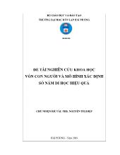 Đề tài Nghiên cứu khoa học vốn con người và mô hình xác định số năm đi học hiệu quả