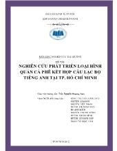 Đề tài Nghiên cứu phát triển loại hình quán cà phê kết hợp câu lạc bộ tiếng anh tại tp. Hồ Chí Minh