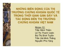 Đề tài Những biến động của thị trường chứng khoán quốc tế trong thời gian gần đây và tác động đến thị trường chứng khoán Việt Nam