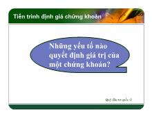 Đề tài Những yếu tố nào quyết định giá trị của một chứng khoán?