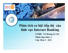 Đề tài Phân tích cơ hội tiếp thị của lĩnh vực Internet Banking