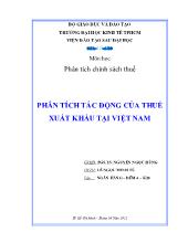 Đề tài Phân tích tác động của thuế xuất khẩu tại Việt Nam