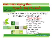 Đề tài Sự chuyển hóa các hợp chất lưu huỳnh của vi sinh vật