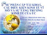 Đề tài Sự phân cấp tài khoá, các điều kiện kinh tế vĩ mô và sự tăng trưởng kinh tế của úc