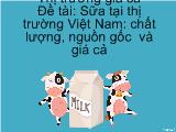 Đề tài Sữa tại thị trường Việt Nam: chất lượng, nguồn gốc và giá cả