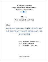 Đề tài Tác động thuế thu nhập cá nhân đối với thu nhập từ hoạt động sản xuất kinh doanh