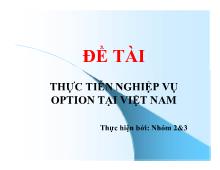 Đề tài Thực tiễn nghiệp vụ option tại Việt Nam