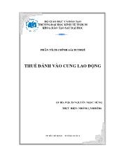 Đề tài Thuế đánh vào cung lao động