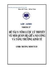 Đề tài Tóm lược lý thuyết về mối quan hệ giữa nợ công và tăng trưởng kinh tế