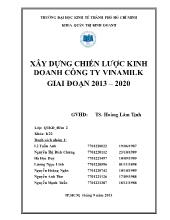 Đề tài Xây dựng chiến lược kinh doanh công ty vinamilk giai đoạn 2013 – 2020