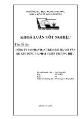 Khóa luận Công ty cổ phần bánh kẹo hải hà với vấn đề xây dựng và phát triển thương hiệu