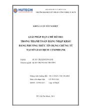 Khóa luận Giải pháp hạn chếrủi ro trong thanh toán hàng nhập khẩu bằng phương thức tín dụng chứng từ tại sở giao dịch 1 eximbank