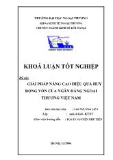 Khóa luận Giải pháp nâng cao hiệu quả huy động vốn của ngân hàng ngoại thương Việt Nam