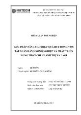 Khóa luận Giải pháp nâng cao hiệu quả huy động vốn tại ngân hàng nông nghiệp và phát triển nông thôn chi nhánh thị xã lagi