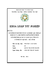 Khóa luận Giải pháp nhằm nâng cao hiệu quả hoạt động của hệ thống kênh phân phối sản phẩm gạch tuyneltại công ty cổ phần việt hà – Hà Tĩnh