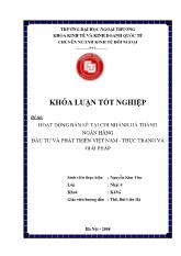 Khóa luận Hoạt động bán lẻ tại chi nhánh hà thành ngân hàng đầu tư và phát triển Việt Nam - Thực trạng và giải pháp