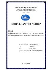 Khóa luận Hoạt động đầu tư tài chính của các công ty bảo hiểm ở Việt Nam - Thực trạng và giải pháp phát triển