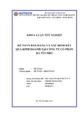 Khóa luận Kế toán bán hàng và xác định kết quả kinh doanh tại công ty cổ phần Đá Núi Nhỏ