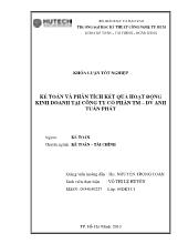 Khóa luận Kế toán và phân tích kết quả hoạt động kinh doanh tại công ty cổ phần thương mại dịch vụ Anh Tuấn Phát