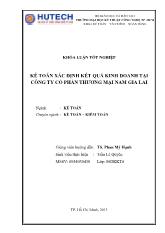 Khóa luận Kế toán xác định kết quả kinh doanh tại công ty cổ phần thương mại Nam Gia Lai
