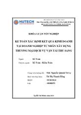 Khóa luận Kế toán xác định kết quả kinh doanh tại doanh nghiệp tư nhân xây dựng thương mại dịch vụ vận tải Thu Sang