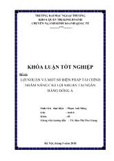 Khóa luận lợi nhuận và một số biện pháp tài chính nhằm nâng cao lợi nhuận tại ngân hàng đông á