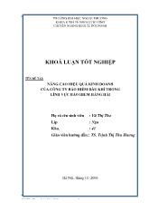 Khóa luận Nâng cao hiệu quả kinh doanh của công ty bảo hiểm dầu khí trong lĩnh vực bảo hiểm hàng hải