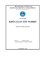 Khóa luận Nghiên cứu mô hình các câu lạc bộ cung văn hóa lao động hữu nghị việt tiệp gắn với văn hóa du lịch