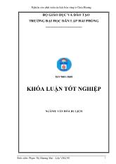 Khóa luận Nghiên cứu phát triển du lịch bền vững ở chùa hương