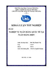 Khóa luận Nghiệp vụ ngân hàng quốc tế tại ngân hàng BIDV