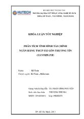 Khóa luận Phân tích tình hình tài chính ngân hàng thương mại cổ phần sài gòn thương tín (sacombank)