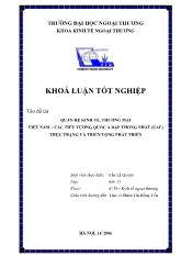 Khóa luận Quan hệ kinh tế, thương mại Việt Nam – các tiểu vương quốc ả rập thống nhất (uae) thực trạng và triển vọng phát triển