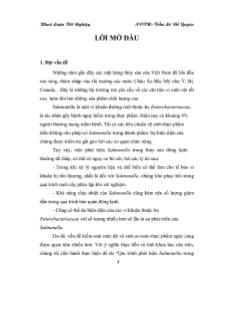 Khóa luận Quy trình phát hiện Salmonella trong thủy sản đông lạnh