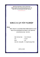 Khóa luận Thực trạng và giải pháp phát triển dịch vụ ngân hàng tại chi nhánh ngân hàng công thương quận hoàng mai – Hà Nội