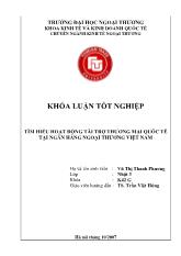 Khóa luận Tìm hiểu hoạt động tài trợ thương mại quốc tế tại ngân hàng ngoại thương Việt Nam