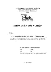 Khóa luận Vai trò và cơ cấu tổ chức của công ty xuyên quốc gia trong marketing quốc tế
